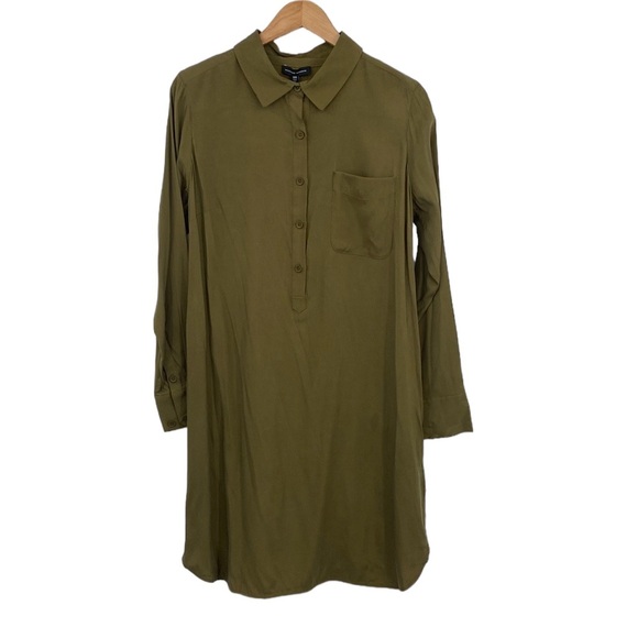 Universal Standard Shirt Dress Womens 3XS 2-4‎ Military OIive Cubro Rubicon - Picture 1 of 13